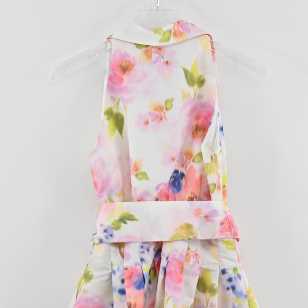 Sara‎ Campbell Floral Fit Flare Dress Womens Size 6 White Pink Watercolor Garden - Picture 11 of 13